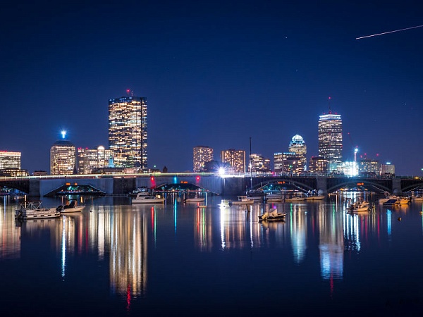 Ночной зимний Бостон